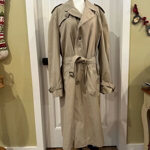 London Fog | Vintage Beige Classic Single Breasted Long Trench Coat with Belt